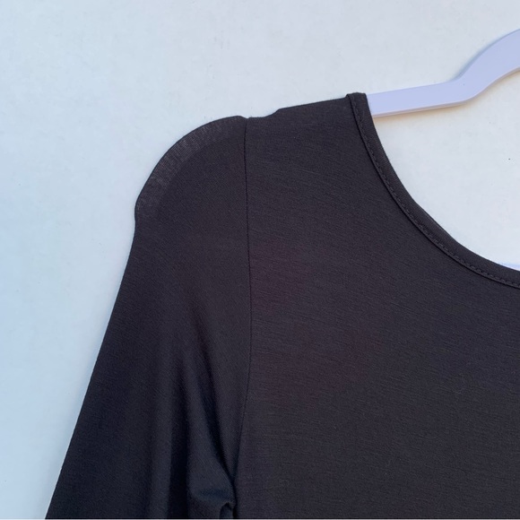 Fraiche by J Open Back Criss Cross Maxi Dress Long Sleeve Size Small | Black - Picture 5 of 13